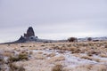 Snow at Agathla Peak near Kayenta, Arizona Royalty Free Stock Photo