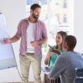 Getting down to the facts. a young businessman giving a presentation to his design team. Royalty Free Stock Photo