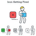Getting Fired flat icon design for infographics and businesses
