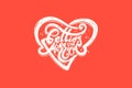 Getting married hand lettering with heart for wedding cards and invitation. Vector illustration.