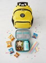 Getting ready for a bright school day with a fun lunch pack. Royalty Free Stock Photo