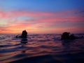 Getting ready for a sunset and night dive adventure. Royalty Free Stock Photo