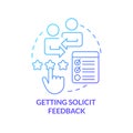 Getting solicit feedback blue gradient concept icon