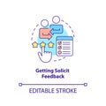 Getting solicit feedback concept icon