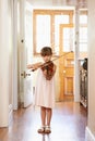 Getting in some violin practive. Shot of a young girl playing violin. Royalty Free Stock Photo