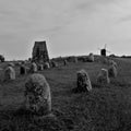 Gettlinge on Ãâland. Sweden. Ancient burial ground Royalty Free Stock Photo