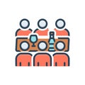 Color illustration icon for Gettogether, friends and celebrating Royalty Free Stock Photo