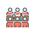 Color illustration icon for Gettogether, friends and celebrating Royalty Free Stock Photo