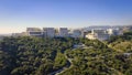 The Getty Center Los Angeles aerial view - Los Angeles Drone footage - LOS ANGELES, UNITED STATES - NOVEMBER 5, 2023