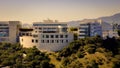 The Getty Center Los Angeles aerial view - Los Angeles Drone footage - LOS ANGELES, UNITED STATES - NOVEMBER 5, 2023