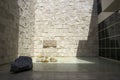 Getty Museum interior courtyard with water