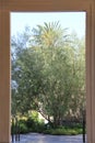 Looking out of a doorway at the Getty Villa Royalty Free Stock Photo