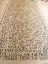 Gettysburg Address at the Lincoln Memorial in Washington DC