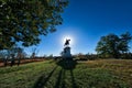 Gettysburg Battlefield Monument at sunset in Autumn