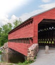 Gettysburg, Pennsylvania, USA August 27, 2021 Sachs Bridge, a covered bridge near the battlefield and is a popular destination for