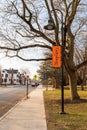 Gettysburg, Pennsylvania, USA February 8, 2022 Signs for Gettysburg College attached to light poles