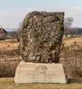 Gettysburg, Pennsylvania, USA February 8, 2022 The 20th Massachusetts Volunteer Infantry Regiment monument on Hancock Avenue