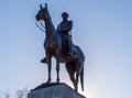 Gettysburg, Pennsylvania, USA March 14, 2021 The statue of General Robert E. Lee on his horse Traveler at the top of the Virginia