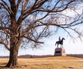 Gettysburg, Pennsylvania, USA March 13, 2021 A statue of Union General Gordon Meade upon his horse at Gettysburg National Military Royalty Free Stock Photo