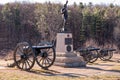 Gettysburg, Pennsylvania, USA March 15, 2021 The 4th New York Independent Battery monument along with Union cannons