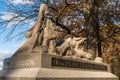 Gettysburg, Pennsylvania, USA November 3, 2021 The 116th Pennsylvania Volunteer Infantry Regiment Monument on Sickles Avenue at th