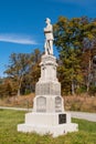 Gettysburg, Pennsylvania, USA November 3, 2021 The 110th Pennsylvania Volunteer Infantry Regiment on De Trobriand Avenue at the Ge