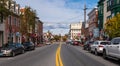 Gettysburg, Pennsylvania, USA November 4, 2021 The view from Baltimore Street looking towards Lincoln Square in the center of town Royalty Free Stock Photo