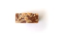 Gevulde speculaas (brown spiced biscuit) on white