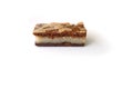 Gevulde speculaas (brown spiced biscuit) on white