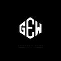 GEW letter logo design with polygon shape. GEW polygon and cube shape logo design. GEW hexagon vector logo template white and Royalty Free Stock Photo