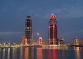 Gewan bridge in the entrance of pearl ,Qatar Royalty Free Stock Photo