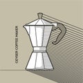 Geyser coffee maker icon. Vector illustration. Royalty Free Stock Photo