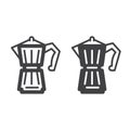 Geyser Coffee Maker line and solid icon Royalty Free Stock Photo