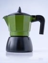 Geyser coffee maker on white background. Italian moka pot. Royalty Free Stock Photo