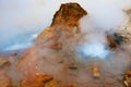 Geyser at the El Tatio geothermal field at sunrise, Chile.