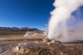 Geyser erupting activity in the Geysers del Tatio field in the Atacama Desert Royalty Free Stock Photo