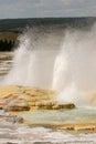 Geyser erupting in Yellowstone National Park Royalty Free Stock Photo