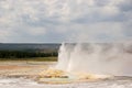 Geyser erupting in Yellowstone National Park Royalty Free Stock Photo