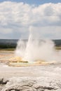 Geyser erupting in Yellowstone National Park Royalty Free Stock Photo