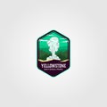 Geyser eruption on yellowstone national park logo vector illustration design