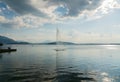 Geyser and fountain in Lake Zug in Switzerland Royalty Free Stock Photo