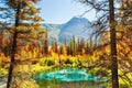 Geyser lake in Altai mountains, Siberia, Russia Royalty Free Stock Photo