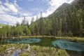 Geyser mountain lake with blue clay. Altai, Russia Royalty Free Stock Photo