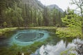 Geyser mountain lake with blue clay. Altai, Russia Royalty Free Stock Photo