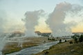 Geyser Plumes at Sunrise Royalty Free Stock Photo