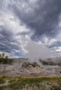 Geyser spewing steam