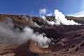 Geysers expelling vapor in the early morning