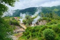 Geysers in Furnas valley, Sao Miguel island, Azores, Portugal Royalty Free Stock Photo