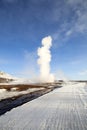 Geysir erruption of Strokkur in Iceland Royalty Free Stock Photo