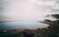 Geysir hot very blue water spring with steam iceland Royalty Free Stock Photo